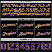 Load image into Gallery viewer, Custom Reversible Black Purple-Old Gold Double Side Star Sublimation Basketball Suit Jersey