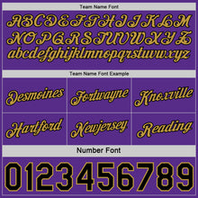Load image into Gallery viewer, Custom Reversible Black Purple-Old Gold Double Side Star Sublimation Basketball Suit Jersey