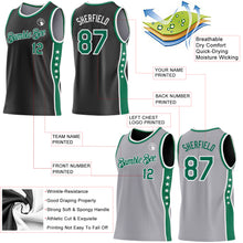 Charger l'image dans la galerie, Custom Reversible Black Kelly Green-White Double Side Star Sublimation Basketball Suit Jersey