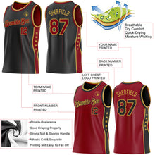 Charger l'image dans la galerie, Custom Reversible Black Crimson-Old Gold Double Side Star Sublimation Basketball Suit Jersey