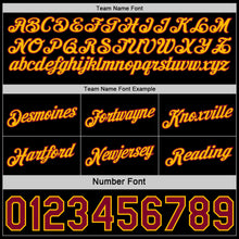Load image into Gallery viewer, Custom Reversible Black Crimson-Gold Double Side Star Sublimation Basketball Suit Jersey