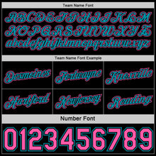 Laden Sie das Bild in den Galerie-Viewer, Custom Reversible Black Pink-Teal Double Side Star Sublimation Basketball Suit Jersey