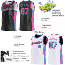 Laden Sie das Bild in den Galerie-Viewer, Custom Reversible Black Pink-Lakes Blue Double Side Star Sublimation Basketball Suit Jersey