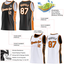 Load image into Gallery viewer, Custom Reversible Black White-Bay Orange Double Side Star Sublimation Basketball Suit Jersey