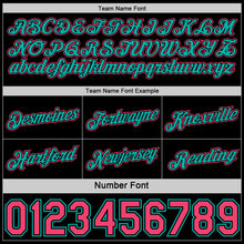 Load image into Gallery viewer, Custom Reversible Black Neon Pink-Aqua Double Side Star Sublimation Basketball Suit Jersey