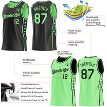Laden Sie das Bild in den Galerie-Viewer, Custom Reversible Black Pea Green Double Side Star Sublimation Basketball Suit Jersey