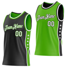 Загрузить изображение в средство просмотра галереи, Custom Reversible Black White-Aurora Green Double Side Star Sublimation Basketball Suit Jersey