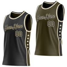 Charger l'image dans la galerie, Custom Reversible Black Olive-Cream Double Side Star Sublimation Basketball Suit Jersey