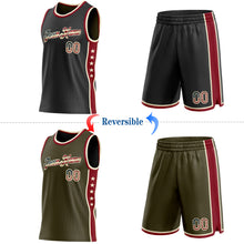 Load image into Gallery viewer, Custom Reversible Black Vintage USA Flag-Cream Double Side Star Sublimation Basketball Suit Jersey