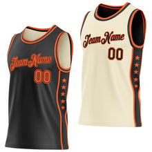 Charger l'image dans la galerie, Custom Reversible Black Orange Double Side Star Sublimation Basketball Suit Jersey