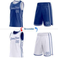 Load image into Gallery viewer, Custom Reversible Royal White Double Side Star Sublimation Basketball Suit Jersey