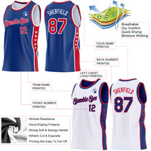 Load image into Gallery viewer, Custom Reversible Royal Red-White Double Side Star Sublimation Basketball Suit Jersey