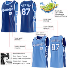 Laden Sie das Bild in den Galerie-Viewer, Custom Reversible Royal White-Lakes Blue Double Side Star Sublimation Basketball Suit Jersey