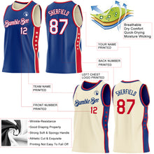 Загрузить изображение в средство просмотра галереи, Custom Reversible Royal White-Red Double Side Star Sublimation Basketball Suit Jersey