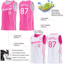 Load image into Gallery viewer, Custom Reversible Pink White Double Side Star Sublimation Basketball Suit Jersey