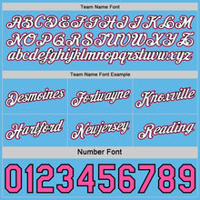 Load image into Gallery viewer, Custom Reversible Pink White Sky Blue-Black Double Side Star Sublimation Basketball Suit Jersey