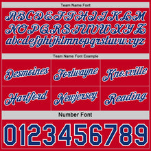 Load image into Gallery viewer, Custom Reversible Red Royal-White Double Side Star Sublimation Basketball Suit Jersey