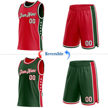 Charger l'image dans la galerie, Custom Reversible Red White-Green Double Side Star Sublimation Basketball Suit Jersey