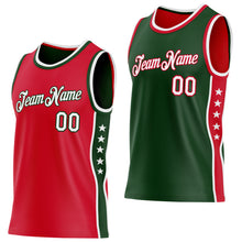 Charger l'image dans la galerie, Custom Reversible Red White-Green Double Side Star Sublimation Basketball Suit Jersey