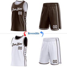 Charger l'image dans la galerie, Custom Reversible Brown White Double Side Star Sublimation Basketball Suit Jersey