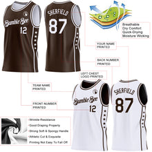 Charger l'image dans la galerie, Custom Reversible Brown White Double Side Star Sublimation Basketball Suit Jersey