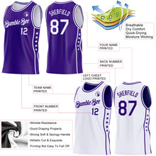 Загрузить изображение в средство просмотра галереи, Custom Reversible Purple White Double Side Star Sublimation Basketball Suit Jersey