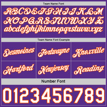 Load image into Gallery viewer, Custom Reversible Purple White-Orange Double Side Star Sublimation Basketball Suit Jersey