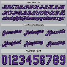 Load image into Gallery viewer, Custom Reversible Purple Black-Gray Double Side Star Sublimation Basketball Suit Jersey