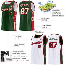 Загрузить изображение в средство просмотра галереи, Custom Reversible Green Cream-Red Double Side Star Sublimation Basketball Suit Jersey