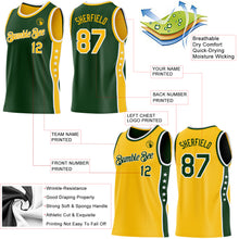 Laden Sie das Bild in den Galerie-Viewer, Custom Reversible Green Gold-White Double Side Star Sublimation Basketball Suit Jersey