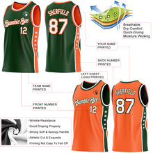 Загрузить изображение в средство просмотра галереи, Custom Reversible Green White-Orange Double Side Star Sublimation Basketball Suit Jersey