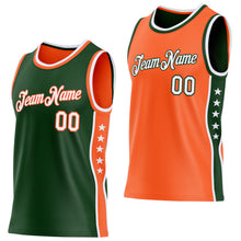 Загрузить изображение в средство просмотра галереи, Custom Reversible Green White-Orange Double Side Star Sublimation Basketball Suit Jersey