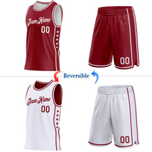 Загрузить изображение в средство просмотра галереи, Custom Reversible Crimson White Double Side Star Sublimation Basketball Suit Jersey