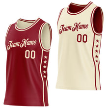 Charger l'image dans la galerie, Custom Reversible Crimson Cream Double Side Star Sublimation Basketball Suit Jersey