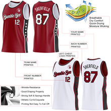 Charger l'image dans la galerie, Custom Reversible Crimson White-Black Double Side Star Sublimation Basketball Suit Jersey