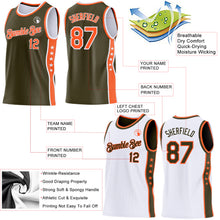 Laden Sie das Bild in den Galerie-Viewer, Custom Reversible Olive Orange-White Double Side Star Sublimation Basketball Suit Jersey