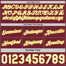 Laden Sie das Bild in den Galerie-Viewer, Custom Reversible Burgundy White-Gold Double Side Star Sublimation Basketball Suit Jersey