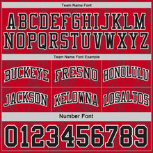 Laden Sie das Bild in den Galerie-Viewer, Custom Black Red-White Side Panel Stripe Sun Flame Reversible Double Side Sublimation Basketball Set Jersey