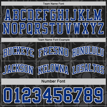 Load image into Gallery viewer, Custom Black Royal-White Side Panel Stripe Sun Flame Reversible Double Side Sublimation Basketball Set Jersey