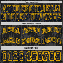 Charger l'image dans la galerie, Custom Black-Gold Side Panel Stripe Sun Flame Reversible Double Side Sublimation Basketball Set Jersey