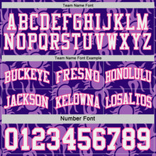Laden Sie das Bild in den Galerie-Viewer, Custom Purple White-Pink Side Panel Stripe Sun Flame Reversible Double Side Sublimation Basketball Set Jersey