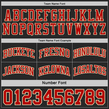 Charger l'image dans la galerie, Custom Black Red-Cream Side Panel Geometric Chevron Reversible Double Side Sublimation Basketball Set Jersey