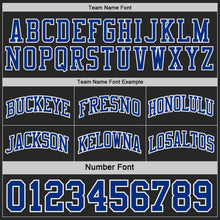 Charger l'image dans la galerie, Custom Black Royal-White Side Panel Geometric Chevron Reversible Double Side Sublimation Basketball Set Jersey