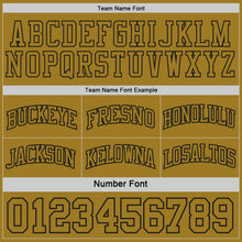 Charger l'image dans la galerie, Custom Black-Old Gold Side Panel Geometric Chevron Reversible Double Side Sublimation Basketball Set Jersey