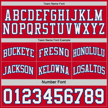 Загрузить изображение в средство просмотра галереи, Custom Royal White-Red Side Panel Geometric Chevron Reversible Double Side Sublimation Basketball Set Jersey