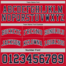 Load image into Gallery viewer, Custom Navy Red-White Side Panel Geometric Chevron Reversible Double Side Sublimation Basketball Set Jersey