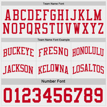 Laden Sie das Bild in den Galerie-Viewer, Custom Red-White Side Panel Geometric Chevron Reversible Double Side Sublimation Basketball Set Jersey