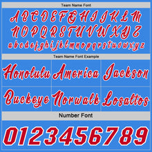 Загрузить изображение в средство просмотра галереи, Custom Red Powder Blue-White Side Panel Stripe Geometric Triangle Gradient Dot Reversible Double Side Sublimation Basketball Set Jersey