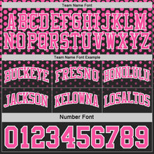 Charger l'image dans la galerie, Custom Black Pink-White Side Panel Stripe Gradient Geometric Honeycomb Reversible Double Side Sublimation Basketball Set Jersey