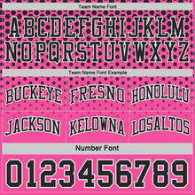 Charger l'image dans la galerie, Custom Black Pink-White Side Panel Stripe Gradient Geometric Honeycomb Reversible Double Side Sublimation Basketball Set Jersey
